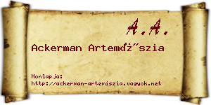Ackerman Artemíszia névjegykártya